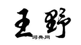 胡问遂王野行书个性签名怎么写