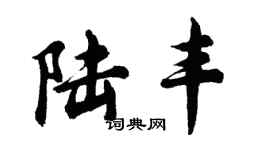 胡问遂陆丰行书个性签名怎么写