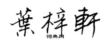 王正良叶梓轩行书个性签名怎么写