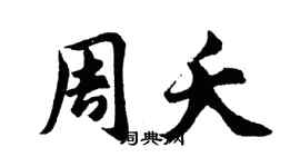 胡问遂周夭行书个性签名怎么写