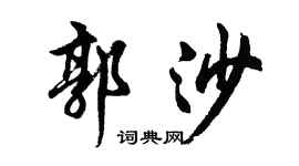 胡问遂郭沙行书个性签名怎么写