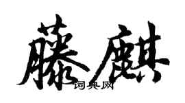 胡问遂藤麒行书个性签名怎么写