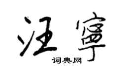 王正良汪宁行书个性签名怎么写