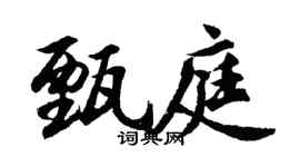 胡问遂甄庭行书个性签名怎么写