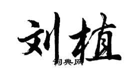 胡问遂刘植行书个性签名怎么写