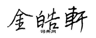 王正良金皓轩行书个性签名怎么写