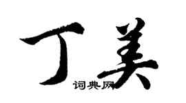 胡问遂丁美行书个性签名怎么写