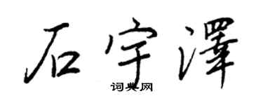 王正良石宇泽行书个性签名怎么写