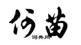 胡问遂何苗行书个性签名怎么写