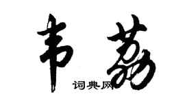 胡问遂韦荔行书个性签名怎么写