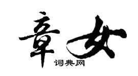 胡问遂章女行书个性签名怎么写