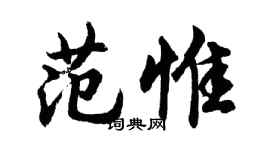 胡问遂范惟行书个性签名怎么写