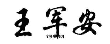 胡问遂王军安行书个性签名怎么写