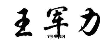胡问遂王军力行书个性签名怎么写