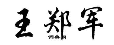 胡问遂王郑军行书个性签名怎么写