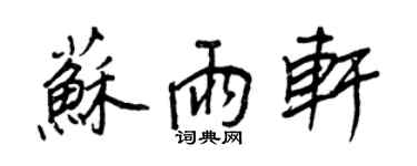 王正良苏雨轩行书个性签名怎么写