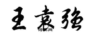 胡问遂王袁强行书个性签名怎么写