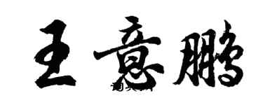 胡问遂王意鹏行书个性签名怎么写