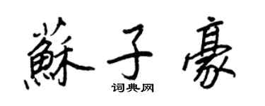 王正良苏子豪行书个性签名怎么写