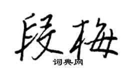 王正良段梅行书个性签名怎么写