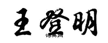 胡问遂王登明行书个性签名怎么写