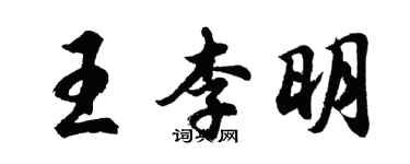 胡问遂王李明行书个性签名怎么写