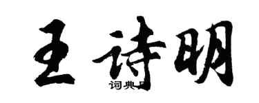胡问遂王诗明行书个性签名怎么写