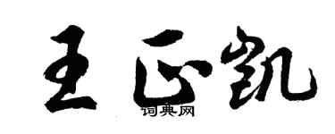 胡问遂王正凯行书个性签名怎么写