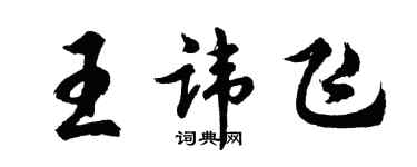 胡问遂王讳飞行书个性签名怎么写