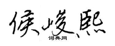 王正良侯峻熙行书个性签名怎么写