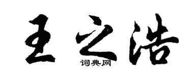 胡问遂王之浩行书个性签名怎么写