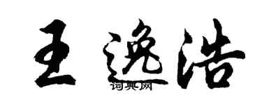 胡问遂王逸浩行书个性签名怎么写