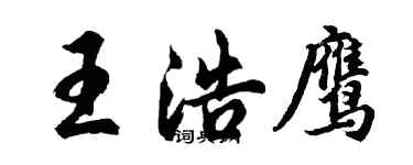 胡问遂王浩鹰行书个性签名怎么写
