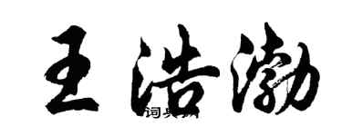 胡问遂王浩渤行书个性签名怎么写