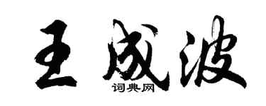 胡问遂王成波行书个性签名怎么写