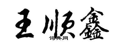 胡问遂王顺鑫行书个性签名怎么写
