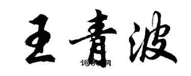 胡问遂王青波行书个性签名怎么写