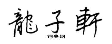 王正良龙子轩行书个性签名怎么写