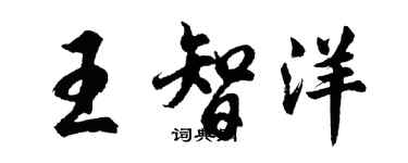 胡问遂王智洋行书个性签名怎么写
