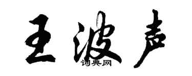 胡问遂王波声行书个性签名怎么写