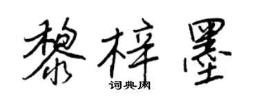 王正良黎梓墨行书个性签名怎么写