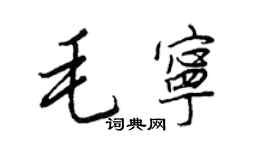 王正良毛宁行书个性签名怎么写