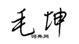 王正良毛坤行书个性签名怎么写