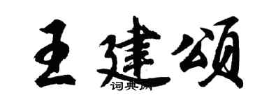 胡问遂王建颂行书个性签名怎么写