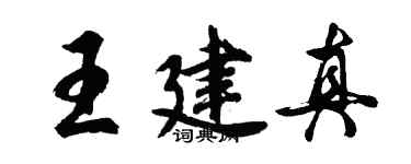 胡问遂王建真行书个性签名怎么写