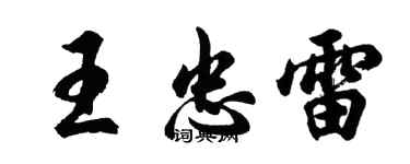 胡问遂王忠雷行书个性签名怎么写