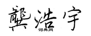 王正良龚浩宇行书个性签名怎么写