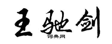 胡问遂王驰剑行书个性签名怎么写