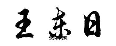 胡问遂王东日行书个性签名怎么写