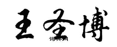 胡问遂王圣博行书个性签名怎么写